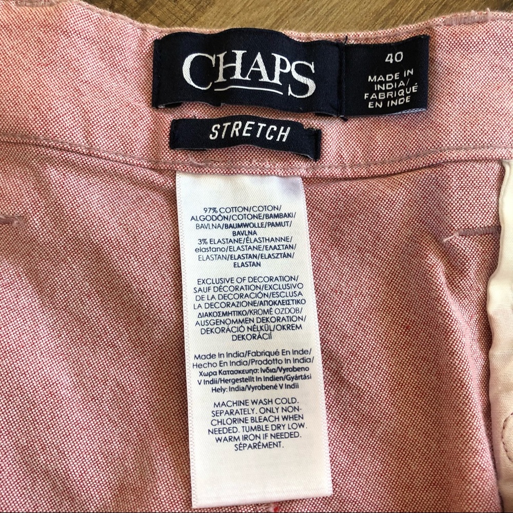Bermuda Oxford shorts stretch pink chambray size 40 waist - Picture 2 of 10
